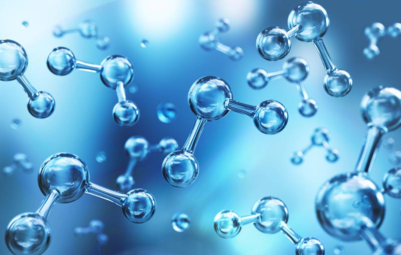 Symbolbild sauberes Wasser: fließende blaue Wassermoleküle